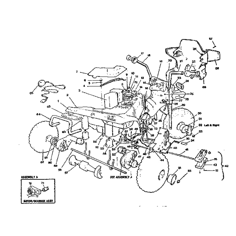 Replacement Parts Diagram and Parts List for 2000  Power Wheels Ride-On Cars